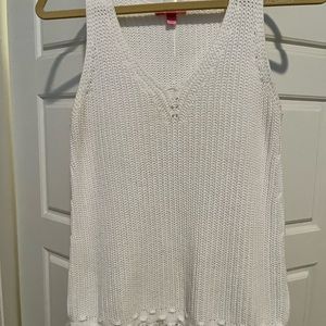 Lilly Pulitzer white knit pompom fringe tank